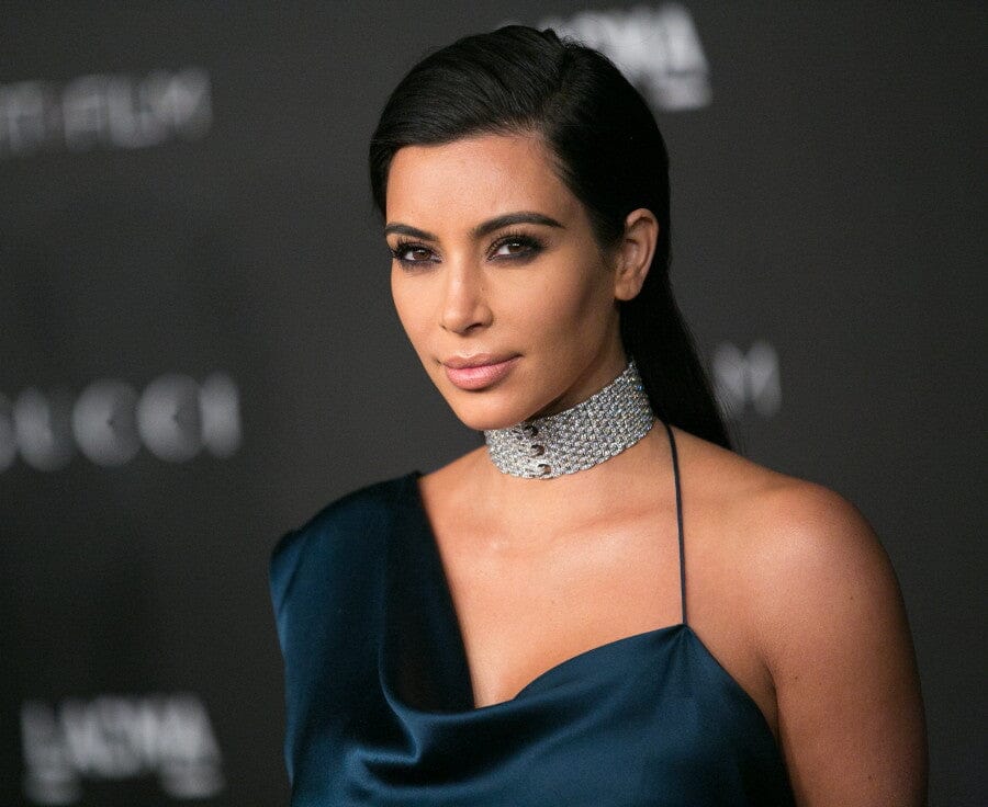 Kim Kardashian wearing a luxury choker