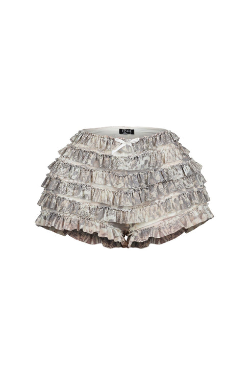 Adelynn Mesh Print Ruffle Layered Skort