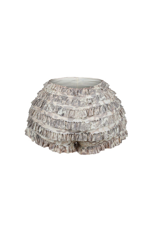 Adelynn Mesh Print Ruffle Layered Skort