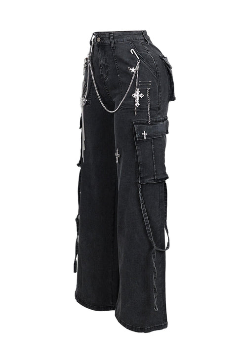 Kylan Metal Trim Baggy Jeans