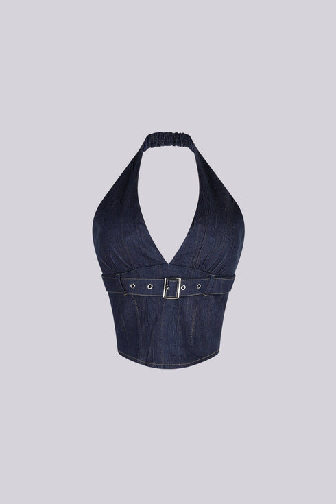 Chantal Denim Halter Top