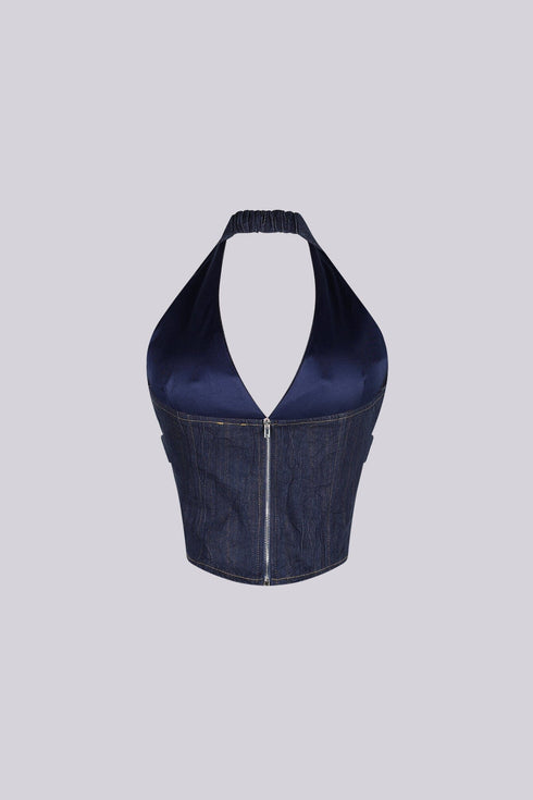 Chantal Denim Halter Top