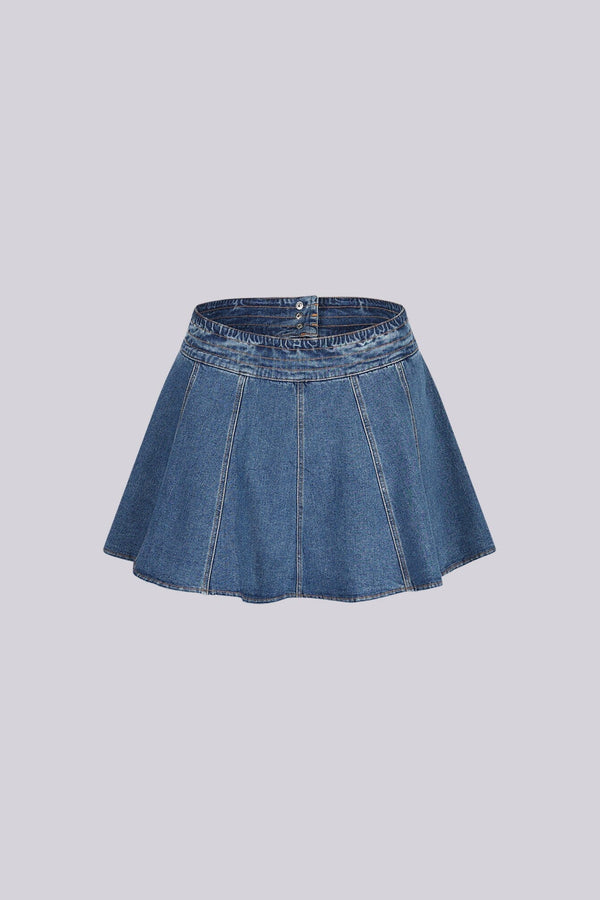 Antoinette Flare Denim Mini Skirt