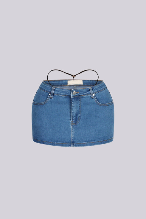 Colette Thong Denim Mini Skirt