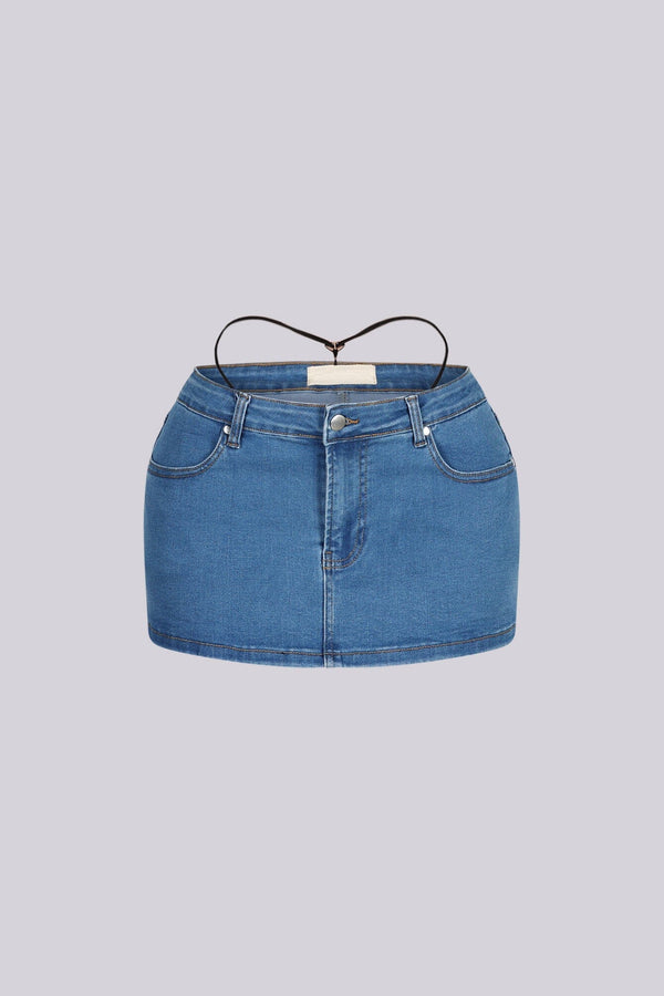 Colette Thong Denim Mini Skirt