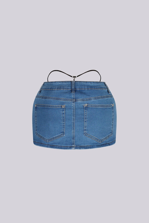 Colette Thong Denim Mini Skirt