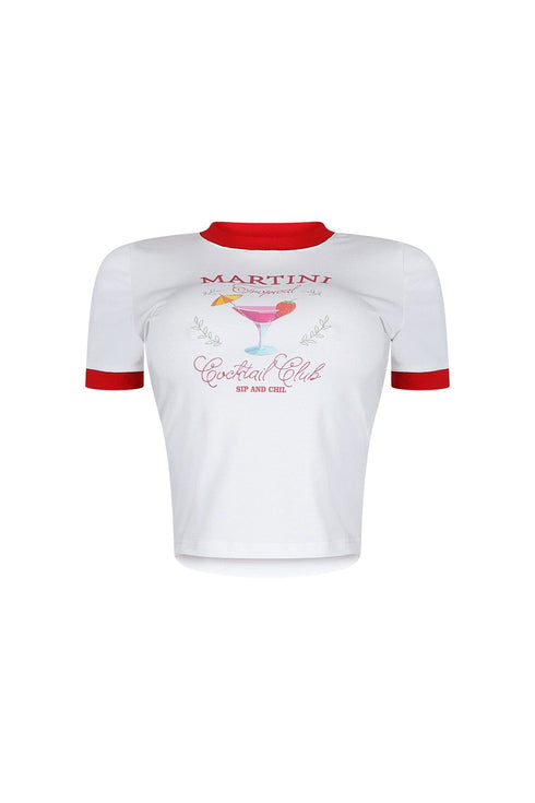 Martini Graphic Cropped Top