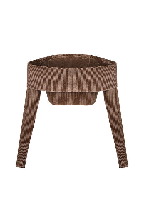 Lani Mineral Washed Corset Off Shoulder Top