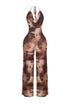 Britney Mesh Print Cowl Neck Jumpsuit
