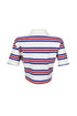 Sally Striped Collared Button Up Crop Top