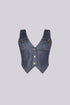 Cyra Indigo Denim Vest Top