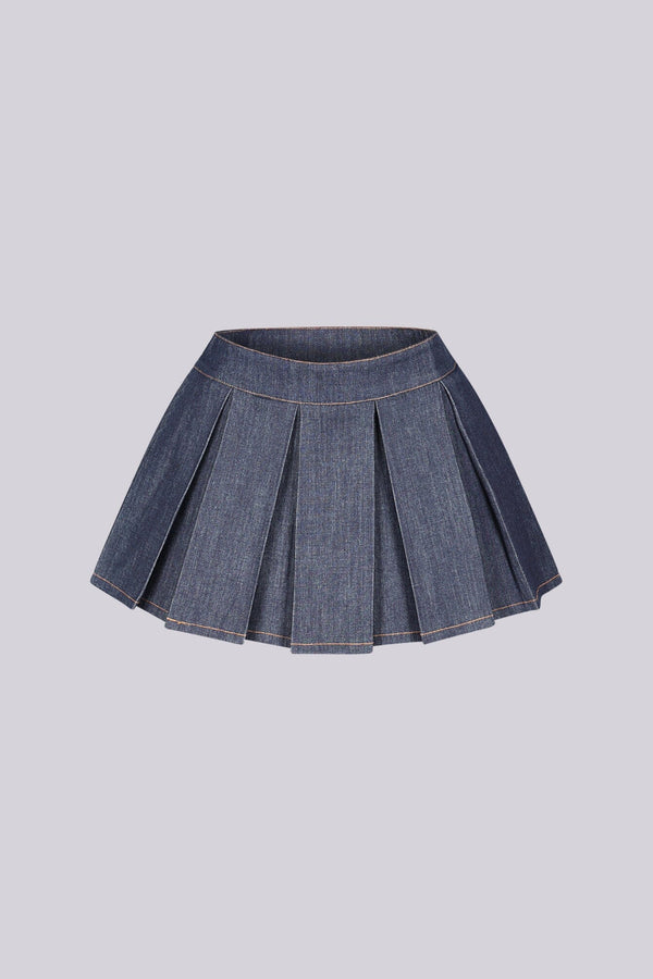 Cyra Indigo Denim Mini Skirt