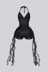 Noctessa Cascading Lace Halter Romper
