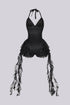 Noctessa Cascading Lace Halter Romper