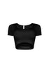 Amina Short Sleeve Double Layered Crop Top