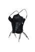 Isla Faux Leather Lace Up Bustier Top