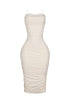 Gemma Rhinestone Mesh Ruched Dress