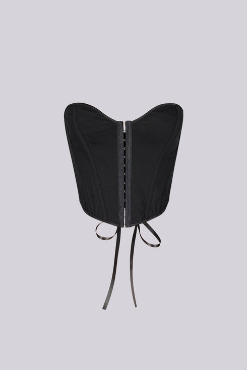 Modern Black Lace Up Corset Top