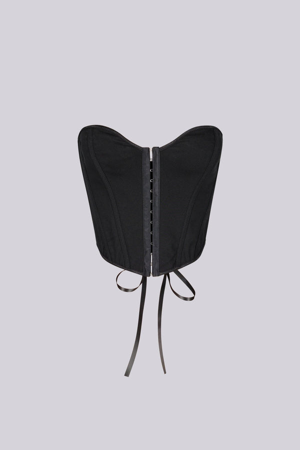 Modern Black Lace Up Corset Top