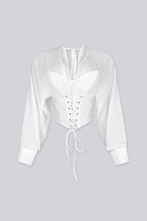 Tie Me Up Sheer Long Sleeve Top