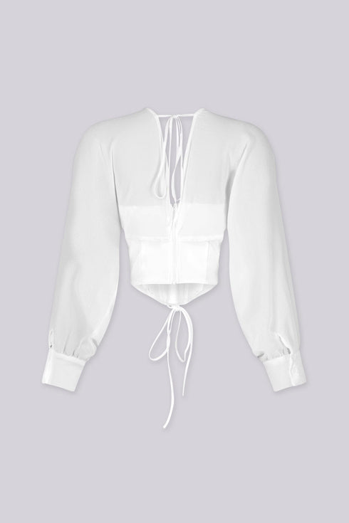 Tie Me Up Sheer Long Sleeve Top