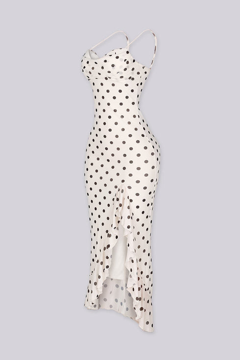 Ivelle Vintage Polka Dot Midi Dress