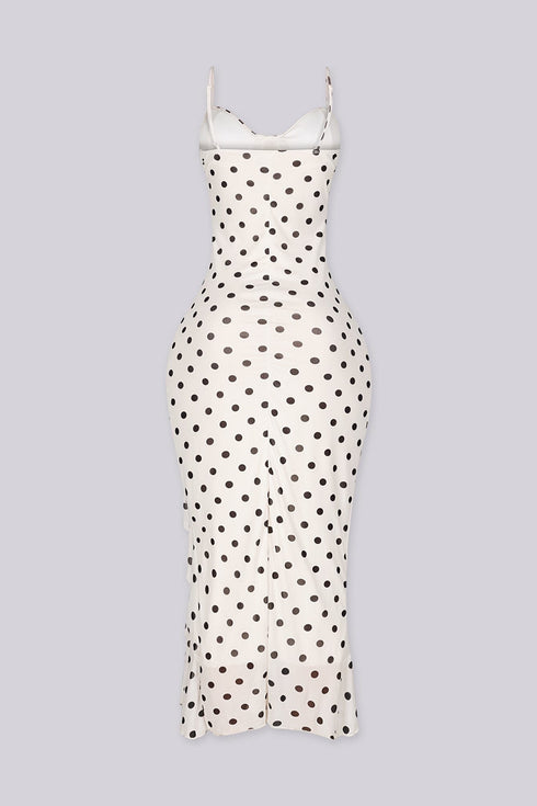 Ivelle Vintage Polka Dot Midi Dress