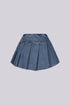 Lock Me In Pleated Denim Mini Skirt