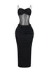 Rhoda Mesh Tank Ruching Maxi Dress