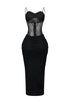 Rhoda Mesh Tank Ruching Maxi Dress