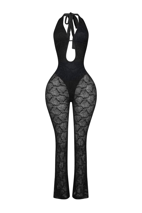Laylin Halter Lace Cutout Jumpsuit