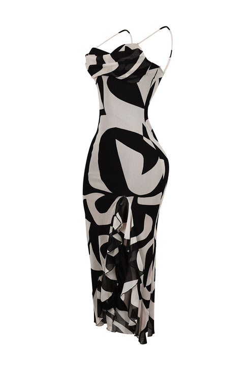 Jayden Mesh Print Padded Bustier Dress