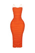 Alyssa Mesh Ruched Midi Dress