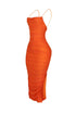 Alyssa Mesh Ruched Midi Dress