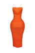 Alyssa Mesh Ruched Midi Dress