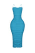 Alyssa Mesh Ruched Midi Dress