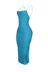 Alyssa Mesh Ruched Midi Dress