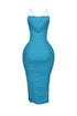 Alyssa Mesh Ruched Midi Dress