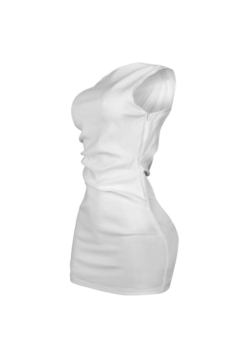 Carmina Asymmetric Off Shoulder Mini Dress