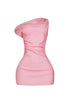 Carmina Asymmetric Off Shoulder Mini Dress