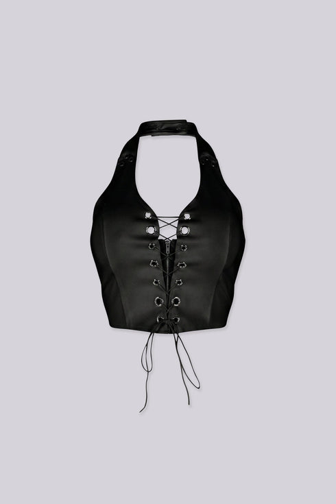 Raven Lace Up Halter Top
