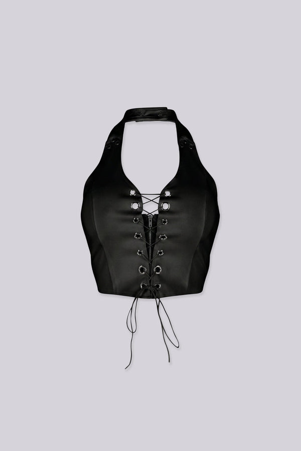 Raven Lace Up Halter Top