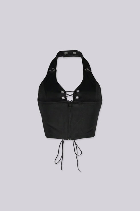 Raven Lace Up Halter Top