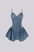 Maribel Pearl Denim Mini Dress
