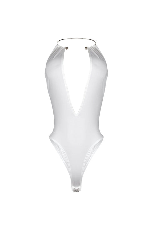 Nico Gold Choker Deep V Bodysuit