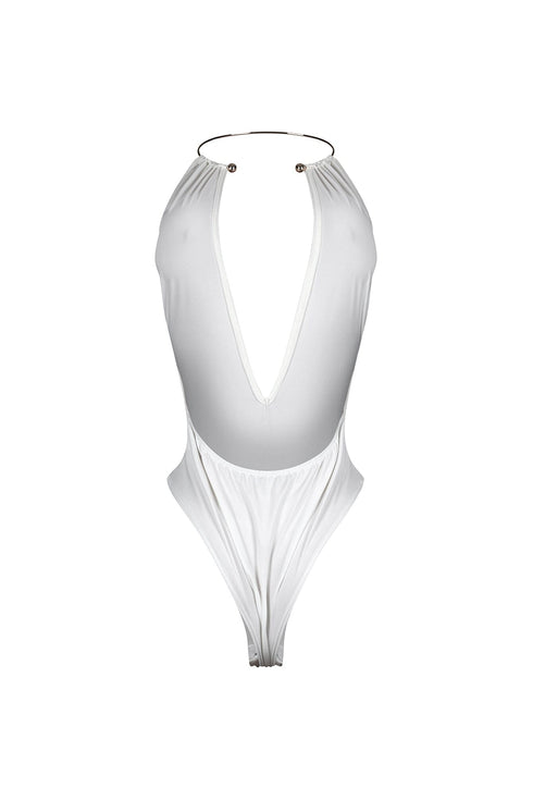 Nico Gold Choker Deep V Bodysuit