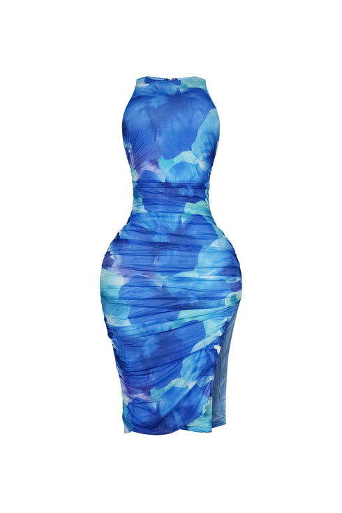 Nevada Mesh Print Sleeveless Midi Dress