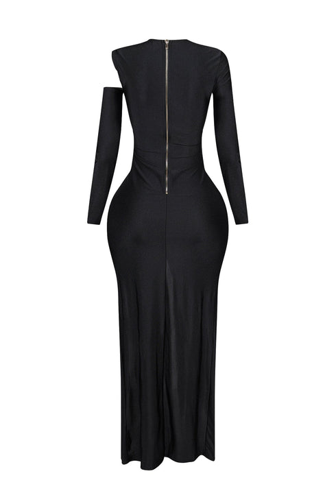 Montana Nylon Metal Chain Maxi Dress