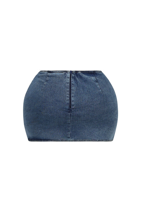 Phatima Belted Denim Mini Skirt
