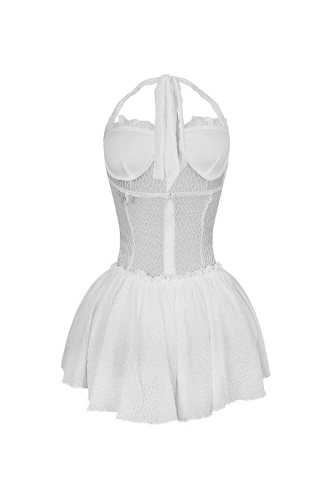 Selah Lace Halter Mini Dress With Bow